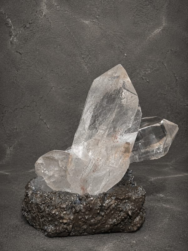 ヒマラヤツイン水晶｜インド｜グレイッシュ｜底域 DIYU｜C01-036
